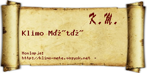 Klimo Máté névjegykártya